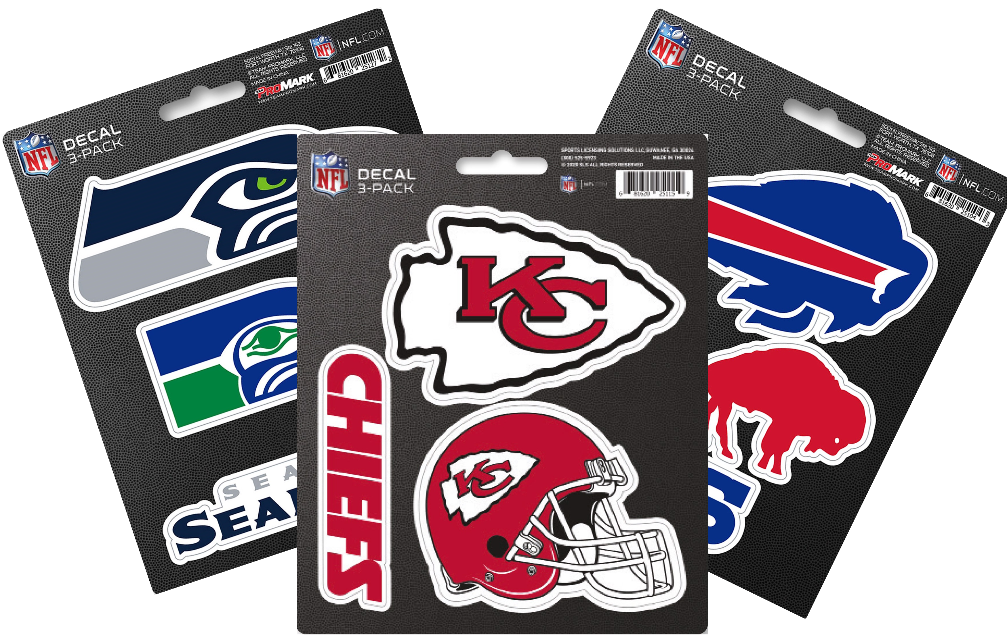 NFL Official Team Sticker Mats - Set of 3 Stickers